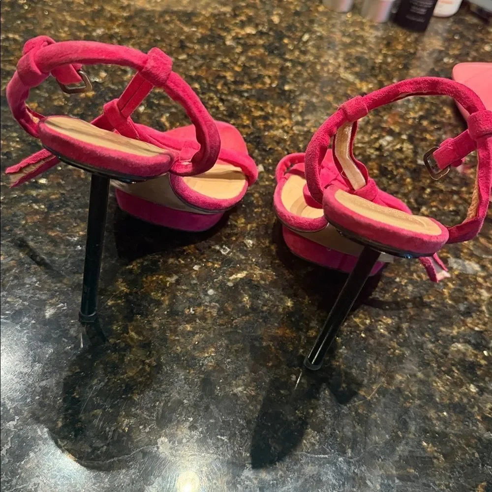 Elegant Pink Strappy Heels Size 7.5 HIGH Heel